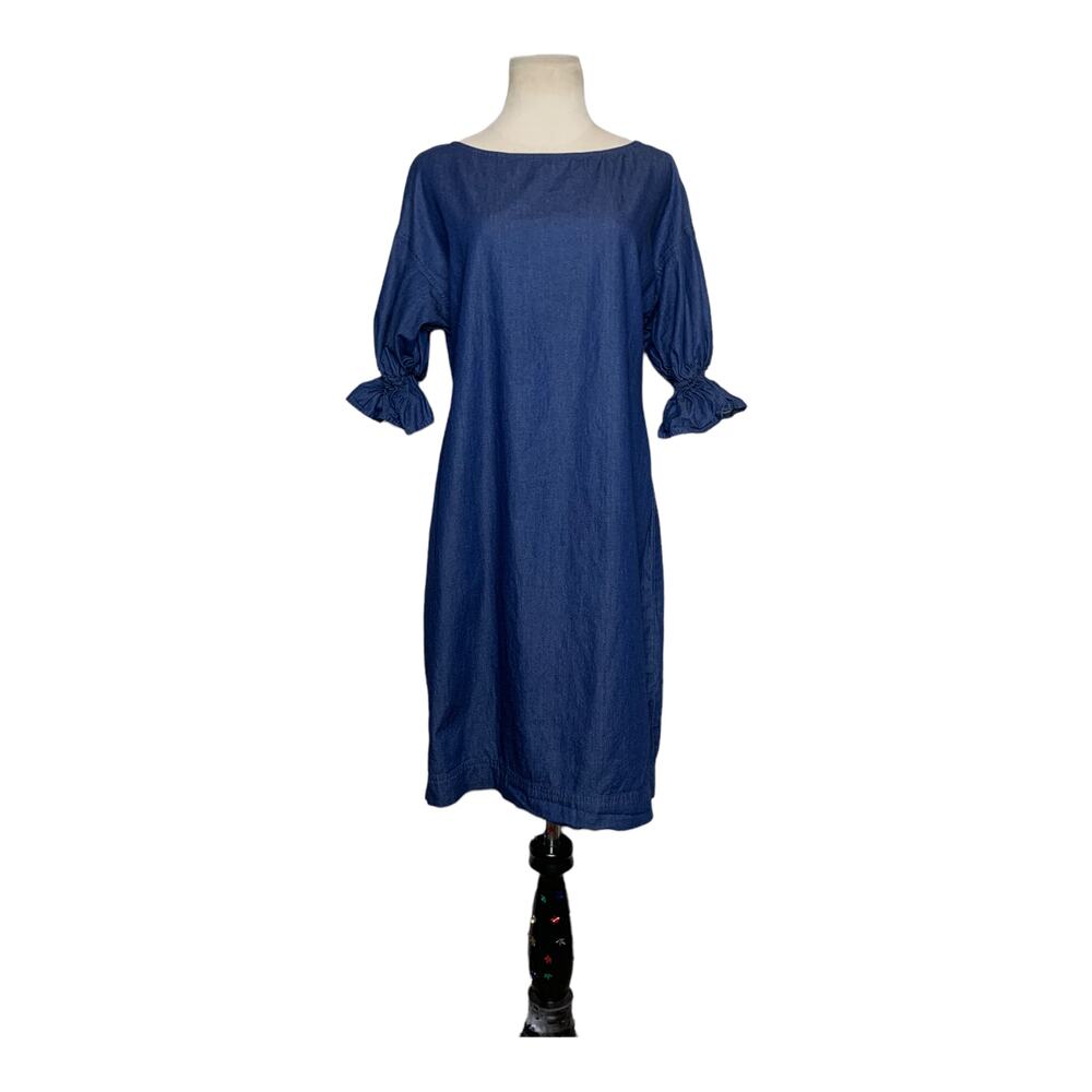 Chaps denim short sleeves mini dress size small